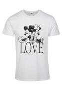 Merchcode Shirts 'Minnie Loves Mickey'  sort / hvid