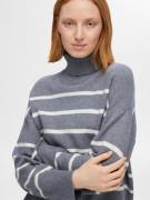 SELECTED FEMME Pullover 'SLFKamma'  mørkegrå / hvid