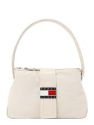 Tommy Jeans Skuldertaske 'STARTDUST'  creme / rubinrød / sort / hvid