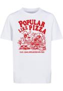 Mister Tee Shirts 'Kids Like Pizza'  rød / hvid