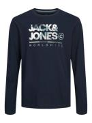 Jack & Jones Junior Shirts 'JJLuke'  navy / orange / sort / hvid