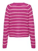 JDY Pullover 'Ellen'  magenta / hvid