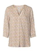 heine Bluse  creme / lysebrun / pastelgul / taupe