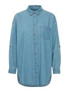 ICHI Bluse 'DIVER'  blue denim