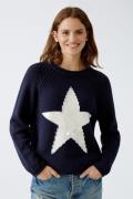 OUI Pullover  navy / hvid