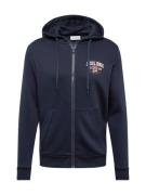 JACK & JONES Sweatjakke  navy / brandrød / hvid