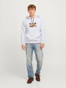 JACK & JONES Sweatshirt 'JORVESTERBRO'  orange / sort / hvid / hvid-me...