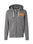 Superdry Sweatjakke  grå / orange