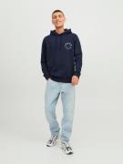 JACK & JONES Sweatshirt 'Warrior'  navy / hvid