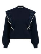 OBJECT Pullover 'OBJSELMAYA'  navy / natblå / hvid