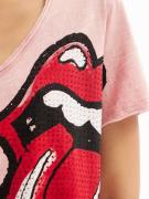 Desigual Shirts 'Rhinestone The Rolling Stones'  lyserød / brandrød / ...