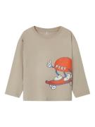 NAME IT Shirts 'NMMOTIS'  mørkebeige / blå / orange / hvid