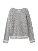 TOM TAILOR Pullover  antracit / hvid