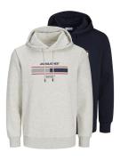 JACK & JONES Sweatshirt 'JJSouth'  natblå / grå-meleret / rød / hvid