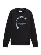 TOM TAILOR DENIM Sweatshirt  lyseblå / sort / hvid