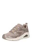 SKECHERS Sneaker low 'TRES-AIR UNO'  taupe / sølv / hvid