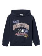 NAME IT Sweatshirt 'Nkfjasa Happy'  navy / lyseblå / gul / pudder