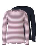 NAME IT Bluser & t-shirts 'NKFVEMMA'  navy / lysviolet / hvid