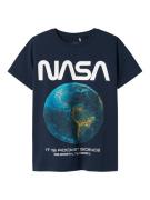 NAME IT Shirts 'NKMDADE NASA'  navy / neonblå / gylden gul / hvid