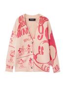 Desigual Cardigan 'Mickey Mouse'  beige / rød