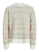 JACK & JONES Pullover 'JORRidgewood'  beige / hvid