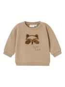 NAME IT Sweatshirt 'NBMSalt'  mørkebeige / brun / sort