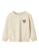 NAME IT Sweatshirt 'NMFSMILE'  beige / lysviolet