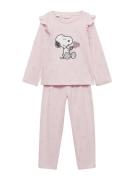 MANGO KIDS Nattøj 'SNOOPYB'  lyserød / lys pink / sort / hvid