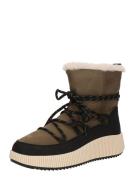 TOM TAILOR Snowboots  creme / oliven / sort