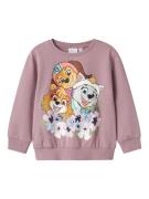 NAME IT Sweatshirt 'NMFJURA PAW'  mørkebrun / lysegrå / lysviolet / or...