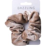 Dazzling Hår Scrunchie Velvet Beige