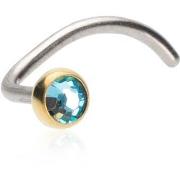 Blomdahl Silver Titanium Bezel 3 mm  Aquamarine