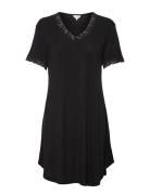 Bamboo Short Sleeve Nightdress With Lady Avenue Black