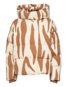 Patricia Recycled Polyester Short Puffer With Hood Jakke Brown