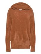 Olivia Faux Fur Knitted Hoody Jakke Brown