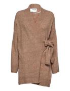 Slfnovah Ls Long Knit Cardigan B Selected Femme Brown