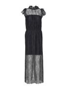 Long Ruffled Lace Dress DESIGNERS, REMIX Black