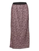 Plisse Skirt With Leoprint Coster Copenhagen Purple