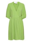 Slframi 2/4 Short Wrap Dress B Selected Femme Green