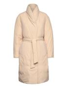 Recycled Down Wrap Puffer Coat Calvin Klein Cream