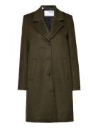 Slfmette Wool Coat B Selected Femme Khaki