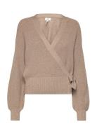 Objmalena L/S Wrap Cardigan Noos Object Beige