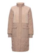 Hollie W Long Quilted Jacket Weather Report Beige
