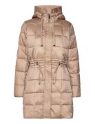 Quilted Coat With Drawstring Waist Esprit Collection Beige