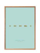 Simple-Living-Control-Panel-Turqouise Poster & Frame Blue