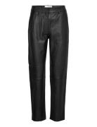 Slfmarie Mw Leather Pants B Noos Selected Femme Black