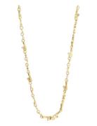Hallie Organic Shaped Crystal Necklace Gold-Plated Pilgrim Gold