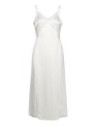 Sheer Layered Maxi Slip Dress Calvin Klein White