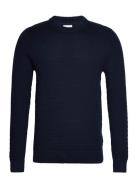 Slhremy Ls Knit All Stu Crew Neck W Camp Selected Homme Navy