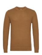 Slhremy Ls Knit All Stu Crew Neck W Camp Selected Homme Brown